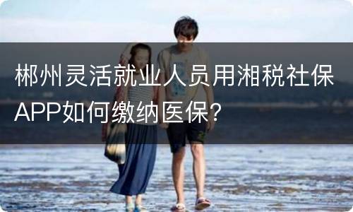 郴州灵活就业人员用湘税社保APP如何缴纳医保？
