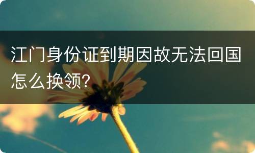 江门身份证到期因故无法回国怎么换领？