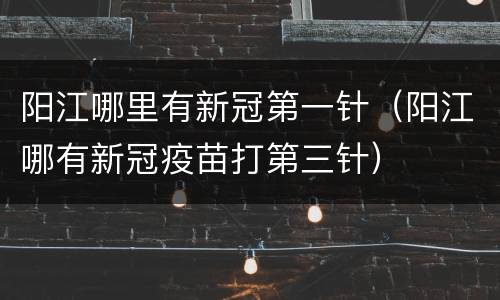 阳江哪里有新冠第一针（阳江哪有新冠疫苗打第三针）