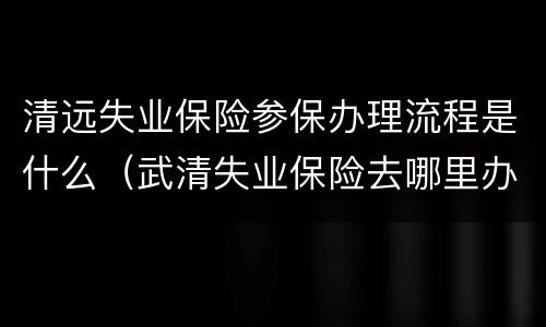 清远失业保险参保办理流程是什么（武清失业保险去哪里办理）