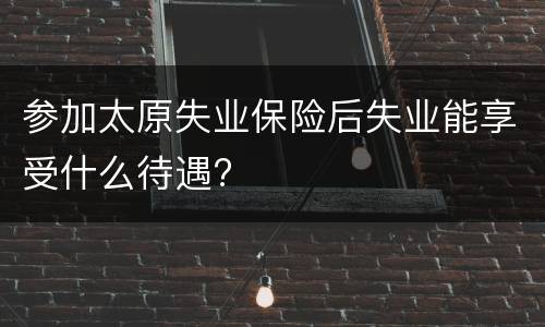 参加太原失业保险后失业能享受什么待遇?