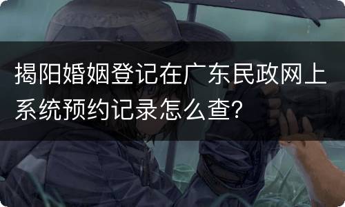 揭阳婚姻登记在广东民政网上系统预约记录怎么查？