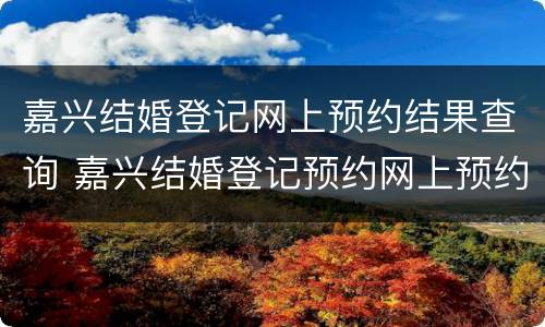 嘉兴结婚登记网上预约结果查询 嘉兴结婚登记预约网上预约