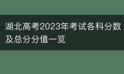 湖北高考2023年考试各科分数及总分分值一览