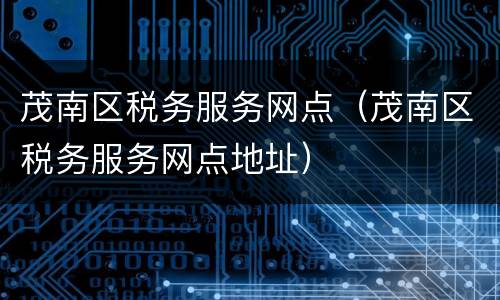 茂南区税务服务网点（茂南区税务服务网点地址）