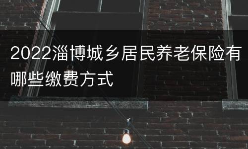 2022淄博城乡居民养老保险有哪些缴费方式