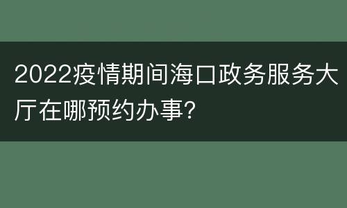 2022疫情期间海口政务服务大厅在哪预约办事？