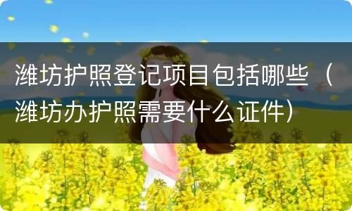 潍坊护照登记项目包括哪些（潍坊办护照需要什么证件）