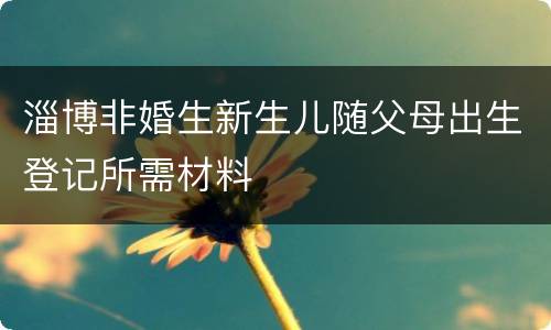 淄博非婚生新生儿随父母出生登记所需材料