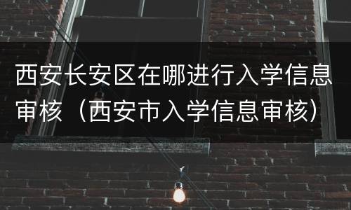 西安长安区在哪进行入学信息审核（西安市入学信息审核）