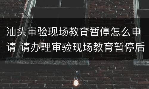 汕头审验现场教育暂停怎么申请 请办理审验现场教育暂停后预约