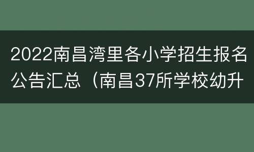 2022南昌湾里各小学招生报名公告汇总（南昌37所学校幼升小招生范围公布）