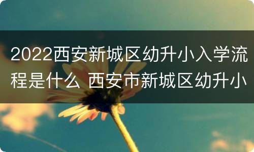 2022西安新城区幼升小入学流程是什么 西安市新城区幼升小