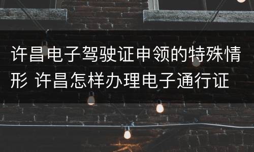 许昌电子驾驶证申领的特殊情形 许昌怎样办理电子通行证