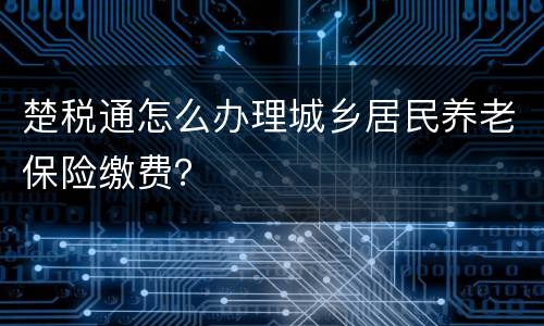 楚税通怎么办理城乡居民养老保险缴费？