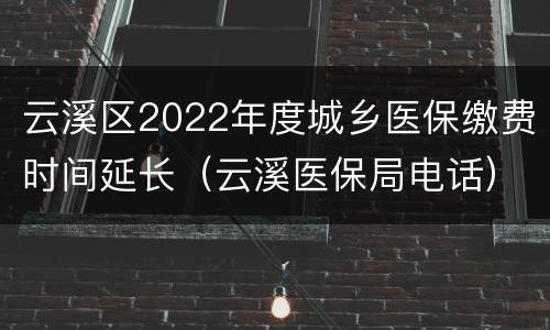 云溪区2022年度城乡医保缴费时间延长（云溪医保局电话）