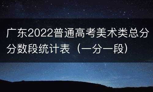 广东2022普通高考美术类总分分数段统计表（一分一段）