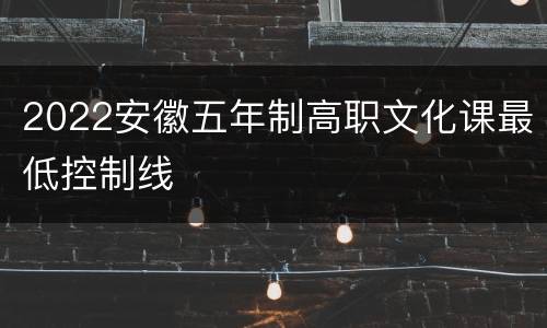 2022安徽五年制高职文化课最低控制线