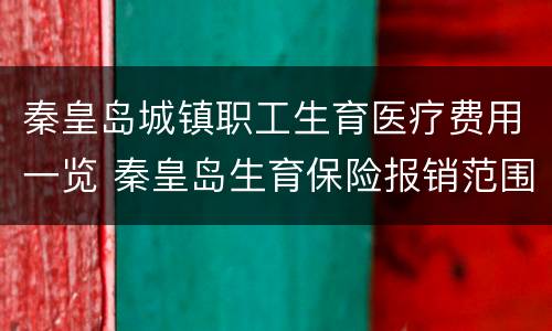 秦皇岛城镇职工生育医疗费用一览 秦皇岛生育保险报销范围和标准