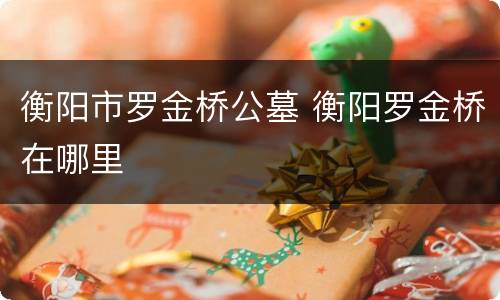 衡阳市罗金桥公墓 衡阳罗金桥在哪里