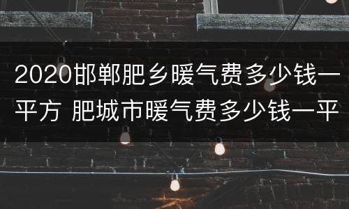 2020邯郸肥乡暖气费多少钱一平方 肥城市暖气费多少钱一平方米