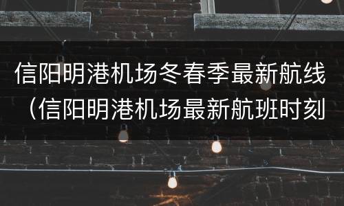 信阳明港机场冬春季最新航线（信阳明港机场最新航班时刻表）