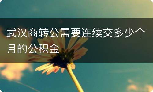 武汉商转公需要连续交多少个月的公积金