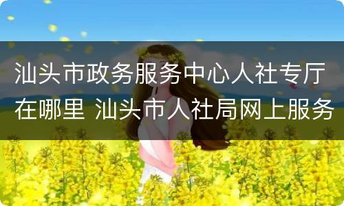 汕头市政务服务中心人社专厅在哪里 汕头市人社局网上服务大厅