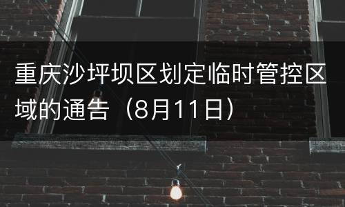 重庆沙坪坝区划定临时管控区域的通告（8月11日）