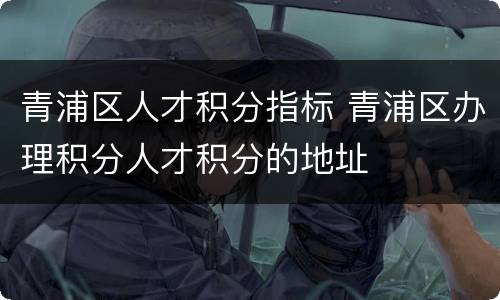 青浦区人才积分指标 青浦区办理积分人才积分的地址