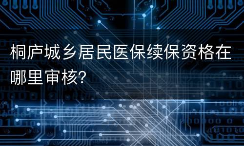 桐庐城乡居民医保续保资格在哪里审核？