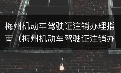 梅州机动车驾驶证注销办理指南（梅州机动车驾驶证注销办理指南图片）