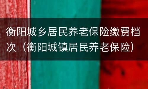 衡阳城乡居民养老保险缴费档次（衡阳城镇居民养老保险）