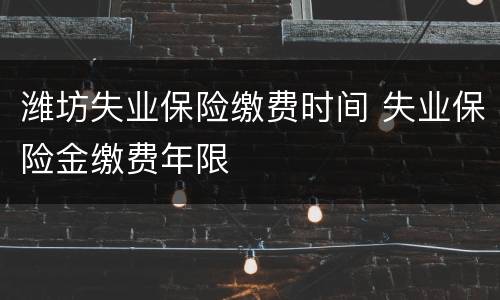 潍坊失业保险缴费时间 失业保险金缴费年限