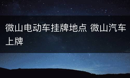 微山电动车挂牌地点 微山汽车上牌