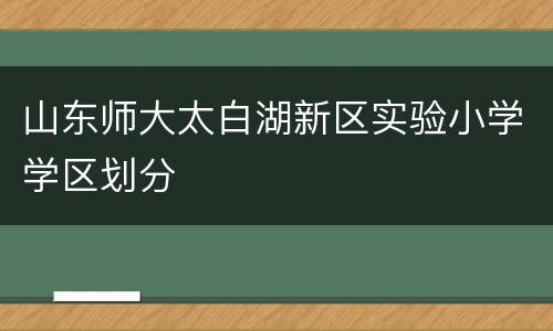 山东师大太白湖新区实验小学学区划分
