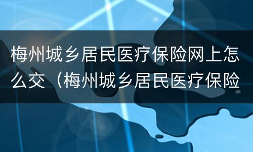 梅州城乡居民医疗保险网上怎么交（梅州城乡居民医疗保险网上怎么交费）