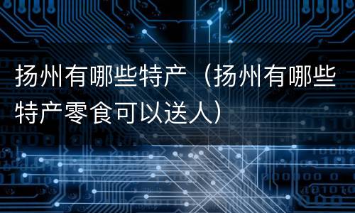 扬州有哪些特产（扬州有哪些特产零食可以送人）