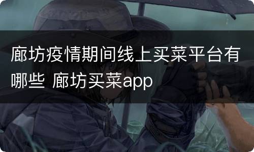 廊坊疫情期间线上买菜平台有哪些 廊坊买菜app