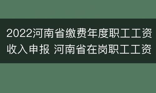 2022河南省缴费年度职工工资收入申报 河南省在岗职工工资