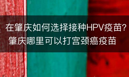 在肇庆如何选择接种HPV疫苗？ 肇庆哪里可以打宫颈癌疫苗