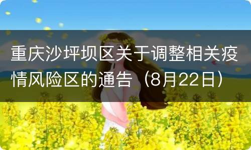 重庆沙坪坝区关于调整相关疫情风险区的通告（8月22日）