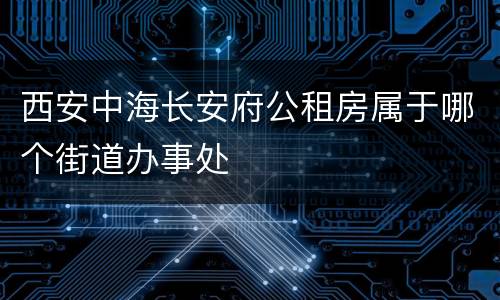 西安中海长安府公租房属于哪个街道办事处