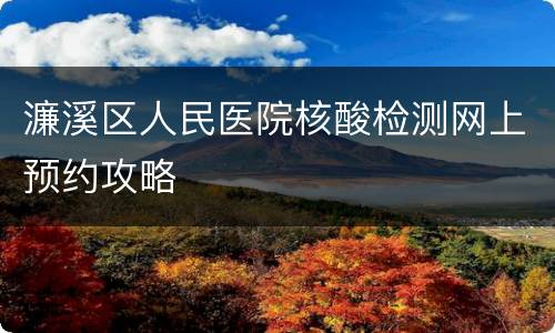 濂溪区人民医院核酸检测网上预约攻略