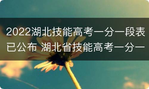 2022湖北技能高考一分一段表已公布 湖北省技能高考一分一段表2020