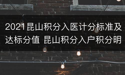 2021昆山积分入医计分标准及达标分值 昆山积分入户积分明细2021