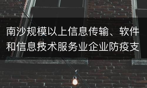 南沙规模以上信息传输、软件和信息技术服务业企业防疫支出补贴申报流程