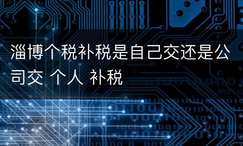 淄博个税补税是自己交还是公司交 个人 补税