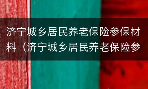 济宁城乡居民养老保险参保材料（济宁城乡居民养老保险参保材料是什么）