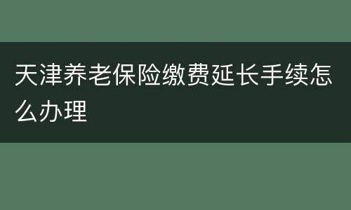 天津养老保险缴费延长手续怎么办理